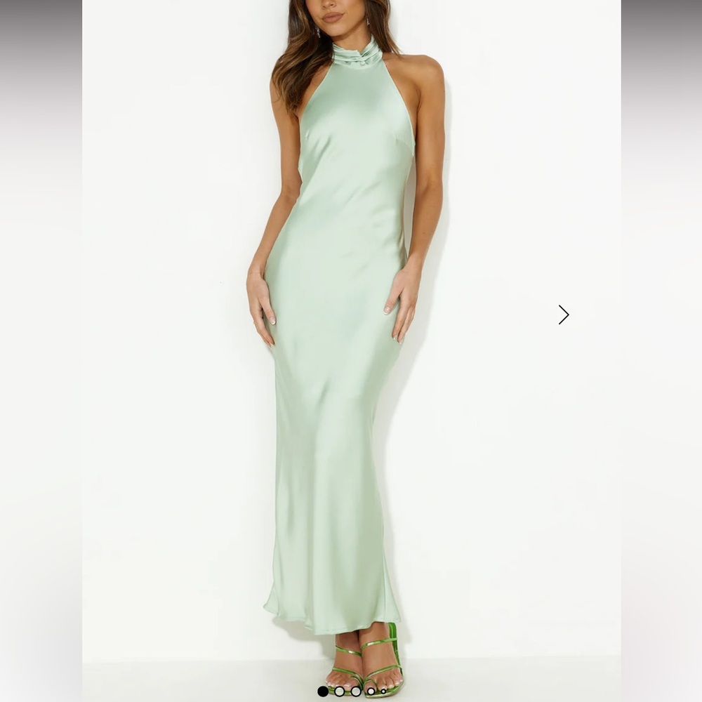 Elegant Mint Green Halter Dress